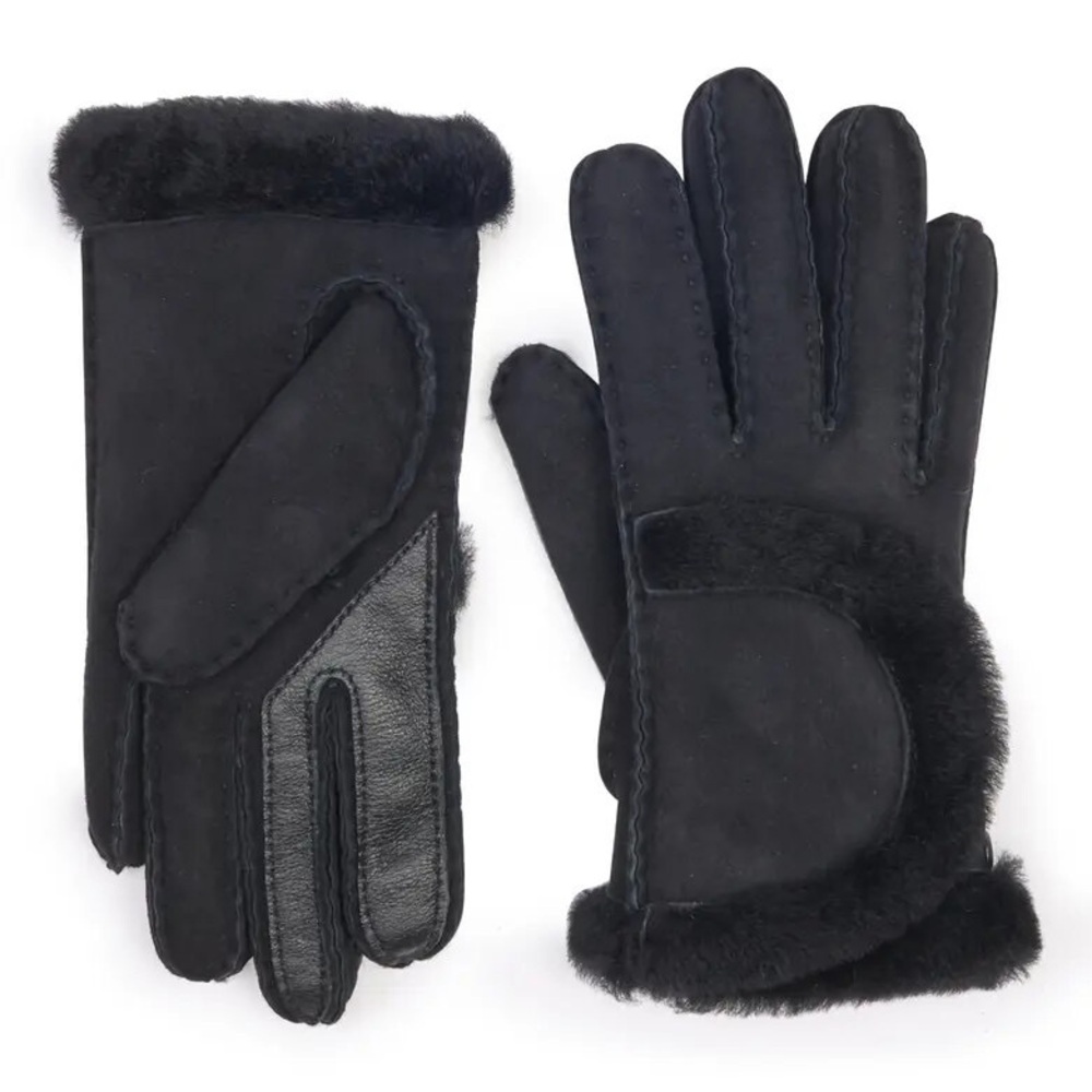 Mint UGG Gloves Sheepskin Exposed Seam Suede Women’s Sz Small
